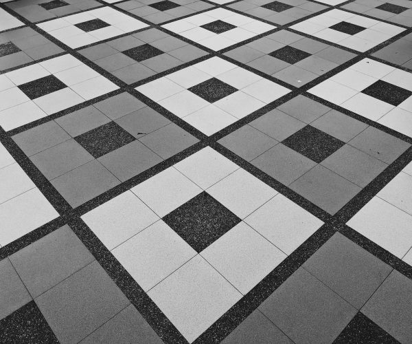 black and white checkered textile